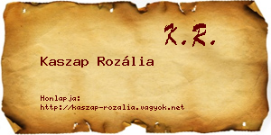 Kaszap Rozália névjegykártya