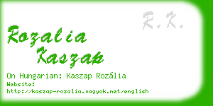 rozalia kaszap business card